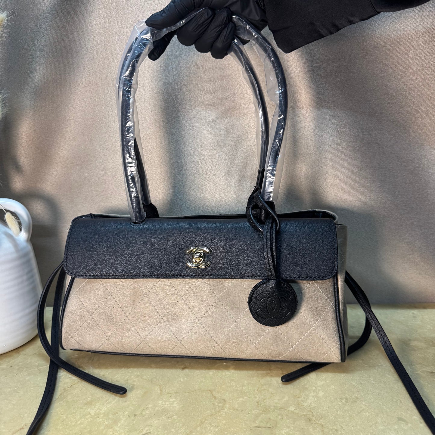 Chanel SHOPPING BAG IN SUEDE